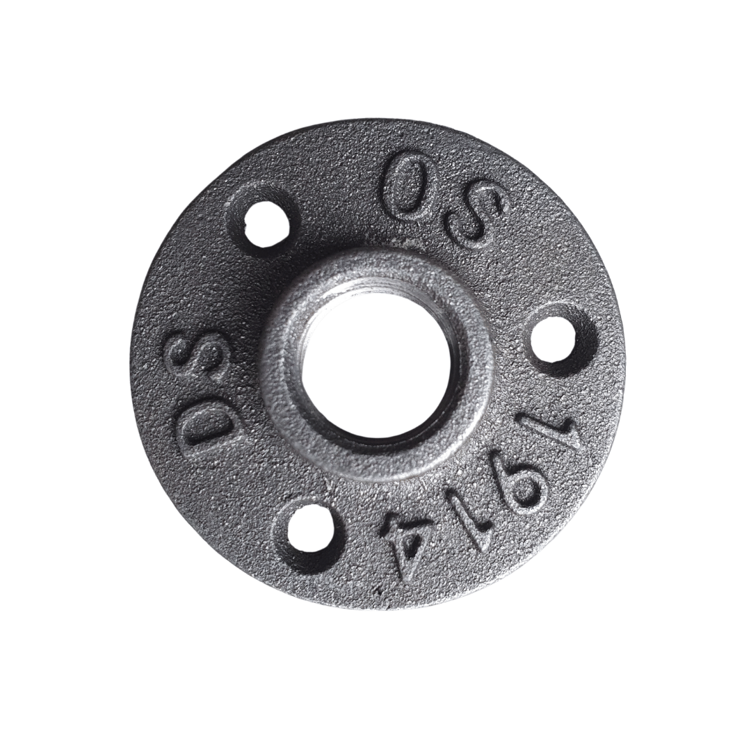 15mm Natural Black 3 Hole Threaded Flange