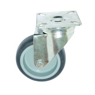 Grey Swivel Castor Plate No Brake (50mm Wheel Dia)