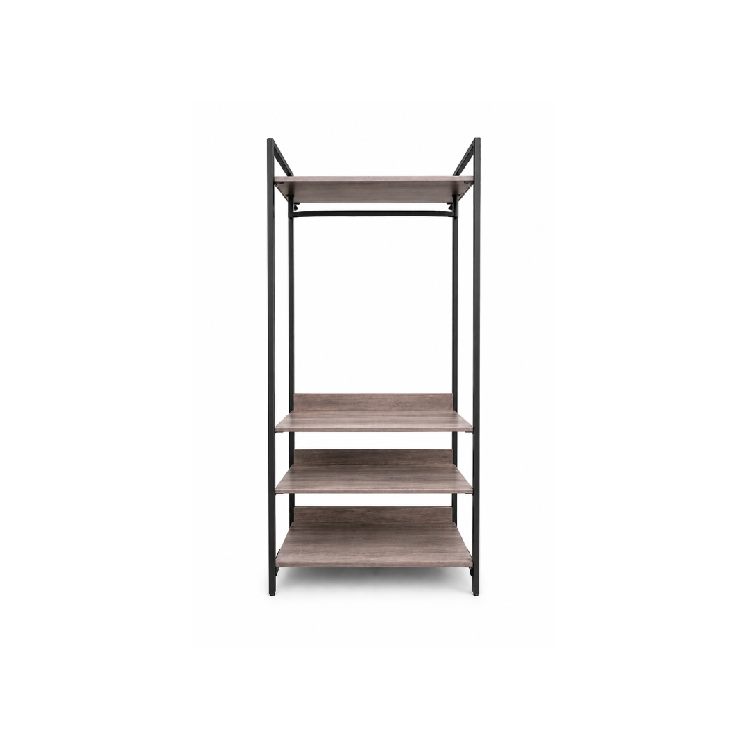 Open Wardrobe with Shelves – Space-Saving, Minimalist Storage for Guest Houses & Lodges