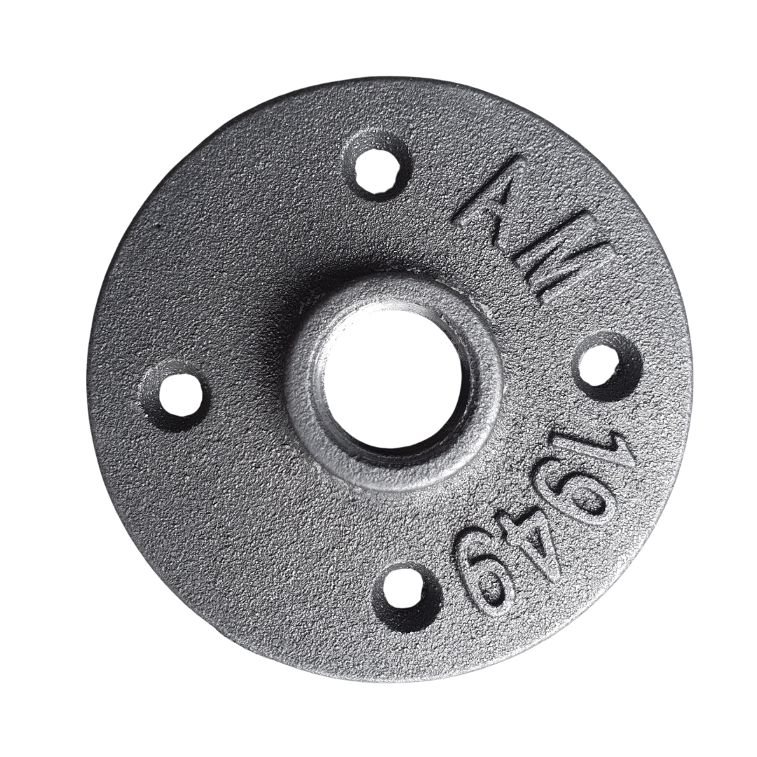 15mm Natural Black 4 Hole Threaded Flange