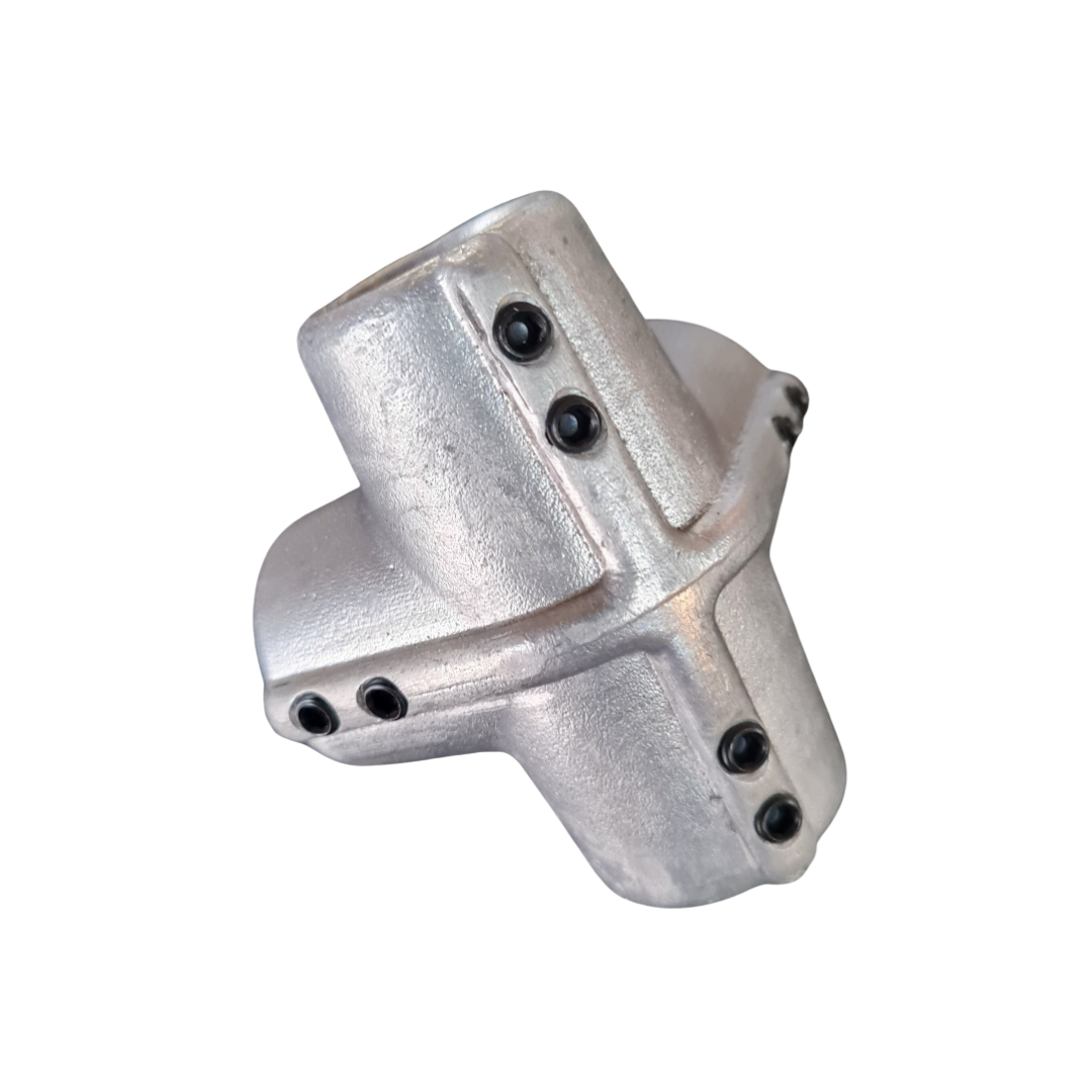 4-Way corner Fitting 27mmID Pipe Clamp with grub screw (no threads)