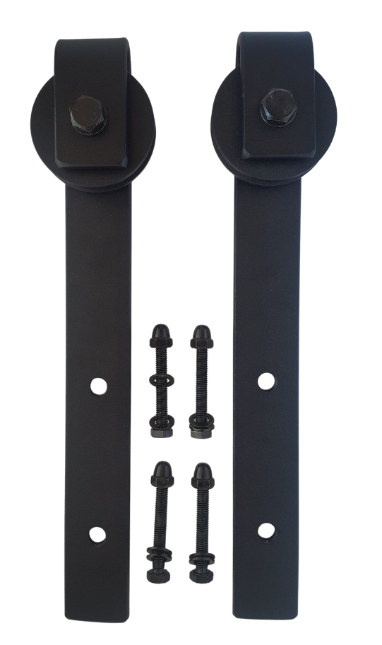 Premium Barn Door Wheel & Bracket Assembly Only - 70mm Aluminium Wheel