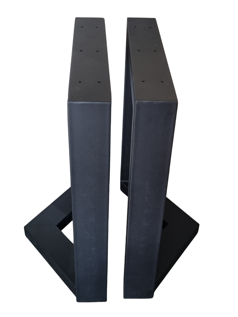 Angled Steel Table Legs 730x600mm - Rectangular Tubing