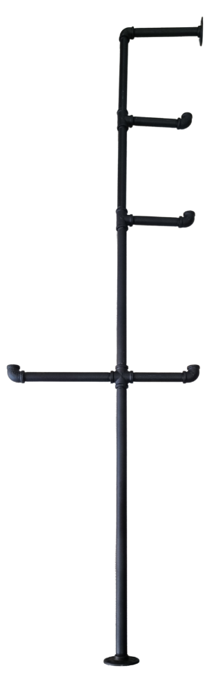 Study Desk F-Shape 20mm Black Pipe Frame - for 300mm wide plank (choose qty frames)