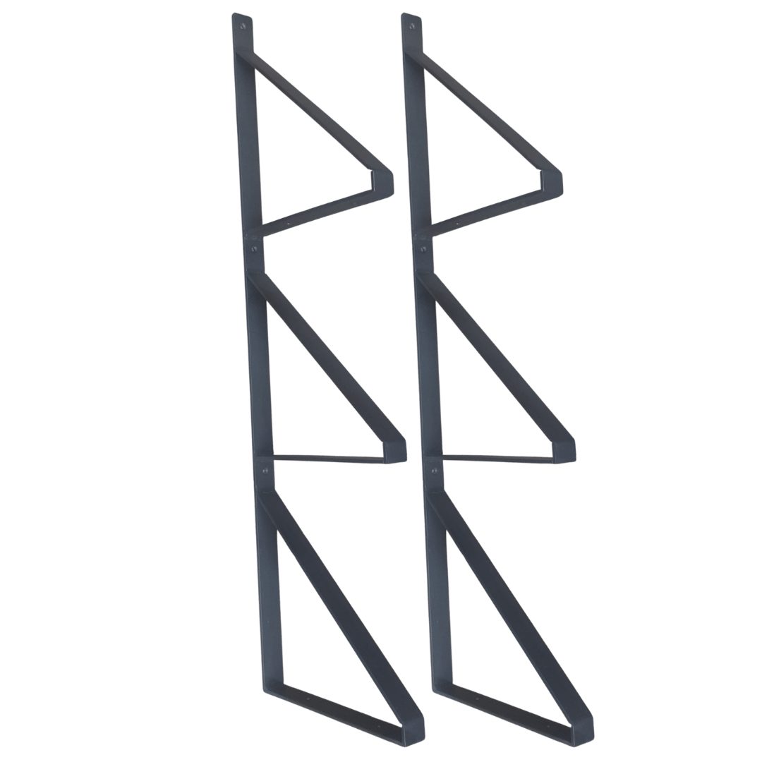 Heavy Duty 3 Tier Steel Shelving Bracket Set for 300mm wide shelf
