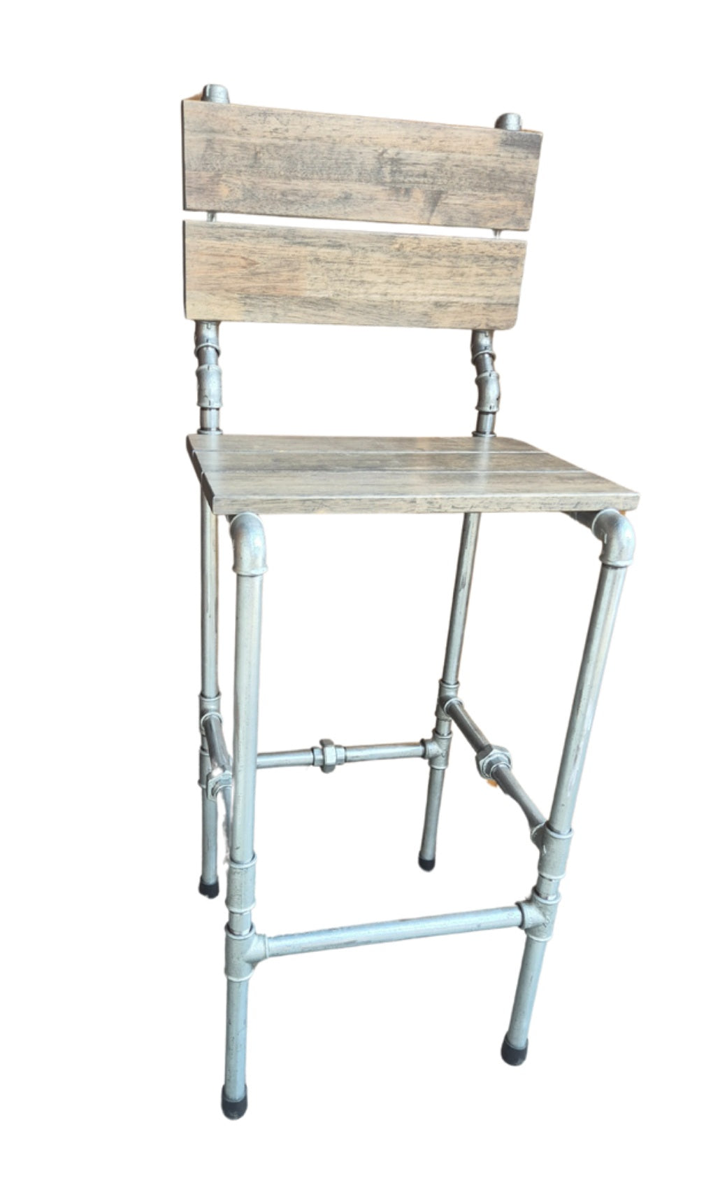 Bar pipe stool with backrest