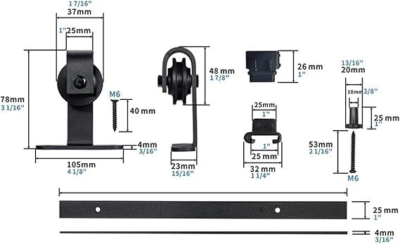 Top Hung Mini Barn Door Kit 1500mm Track - Single Door