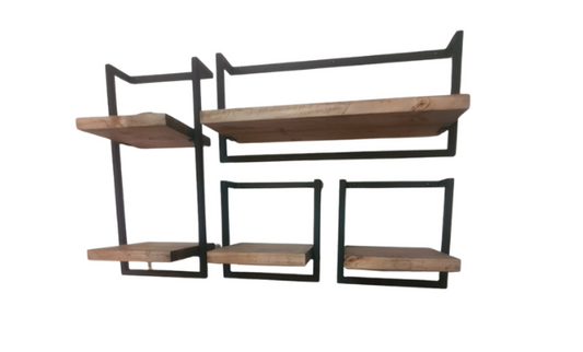 Industrial 5-shelf wall set