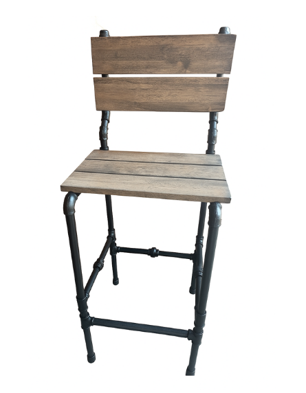Bar pipe stool with backrest