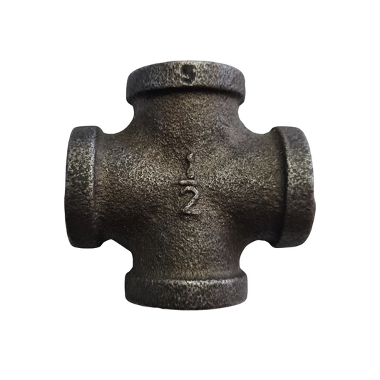 Cross Fitting Black/Uncoated - 15mm