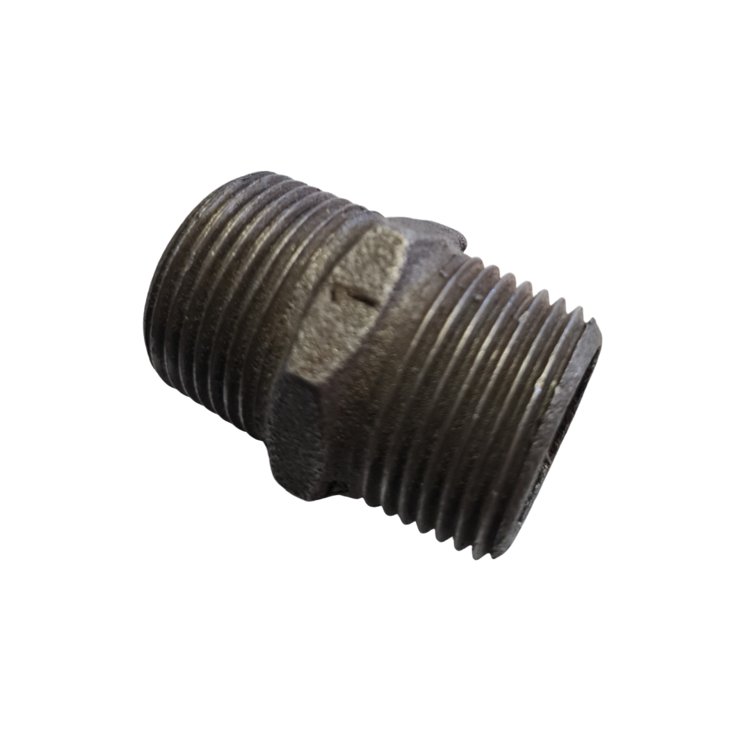 Nipple Hex Fitting Black/Uncoated - 25mm