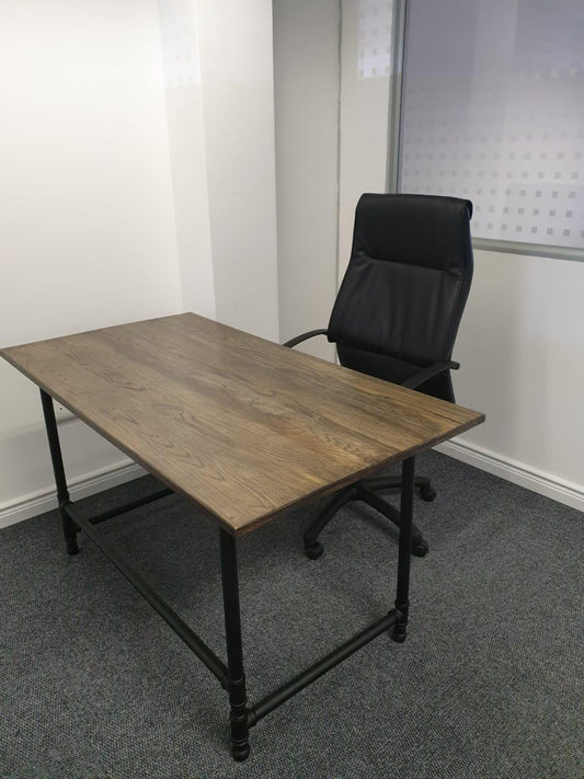 Student Desk Pipe Frame - 1200x600mm - 25mm Pipe Option Aluminium Flanges - Pipe Furniture One Stop Shop