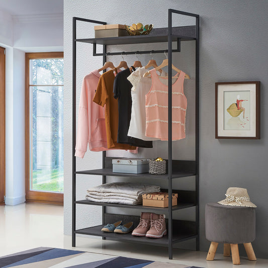Open Wardrobe with Shelves – Space-Saving, Minimalist Storage for Guest Houses & Lodges
