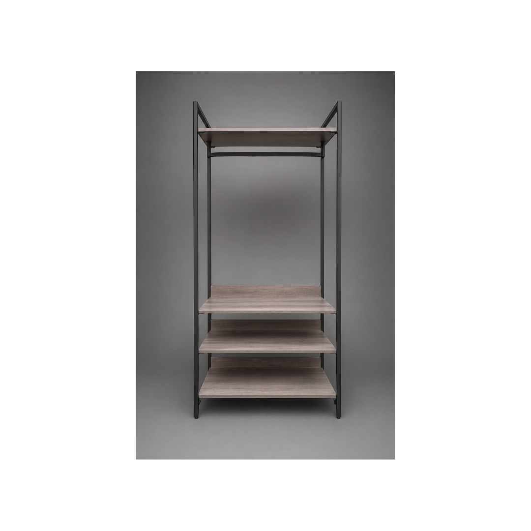 Open Wardrobe with Shelves – Space-Saving, Minimalist Storage for Guest Houses & Lodges