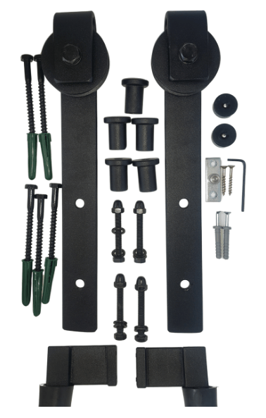 Premium Barn Door Hardware Kit incl 2m Rail - 70mm Aluminium Wheel (no door incl)