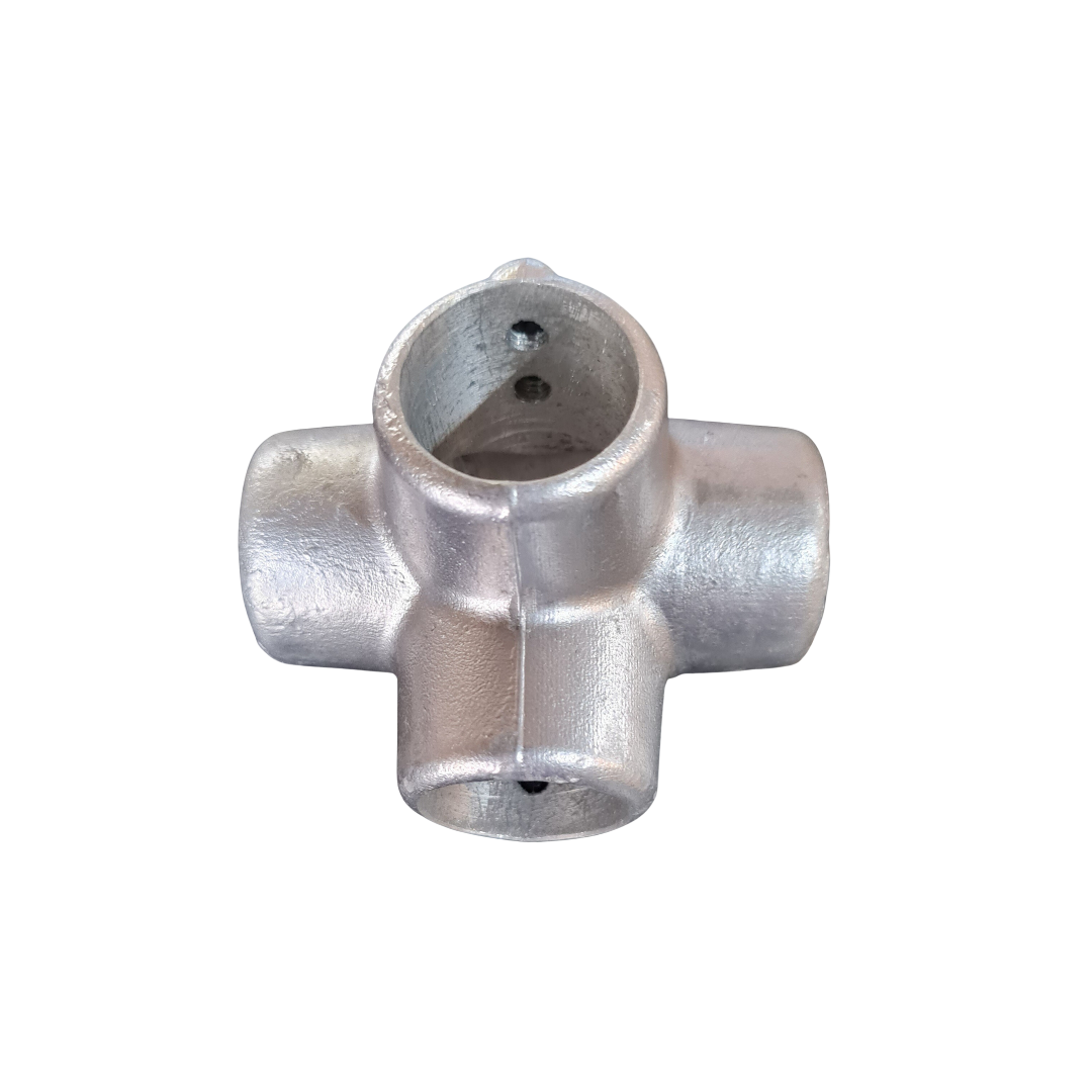 4-Way corner Fitting 27mmID Pipe Clamp with grub screw (no threads)