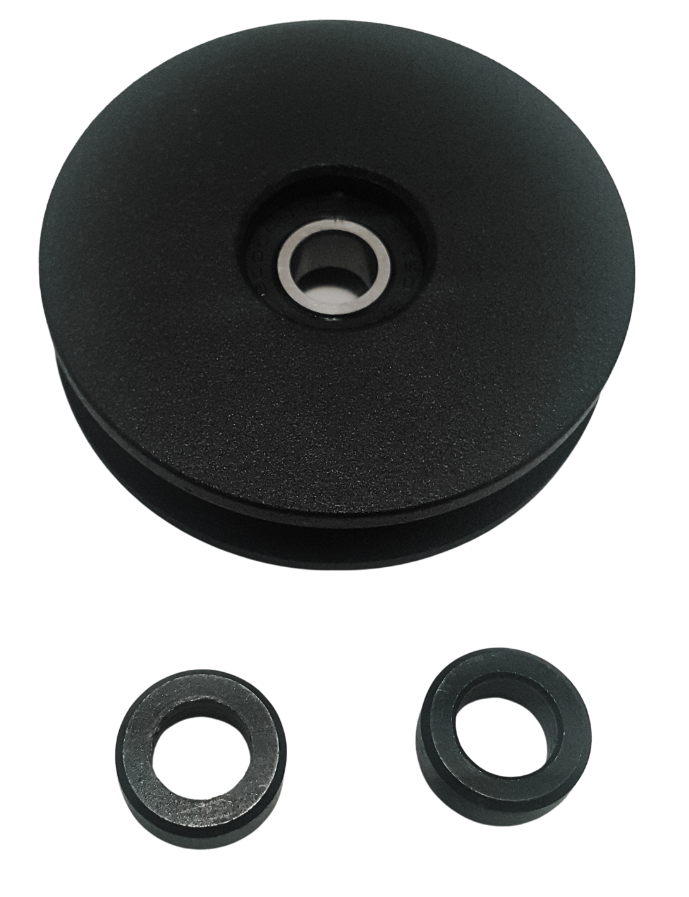70mm Aluminium black wheel/pulley, bearing and bushes only