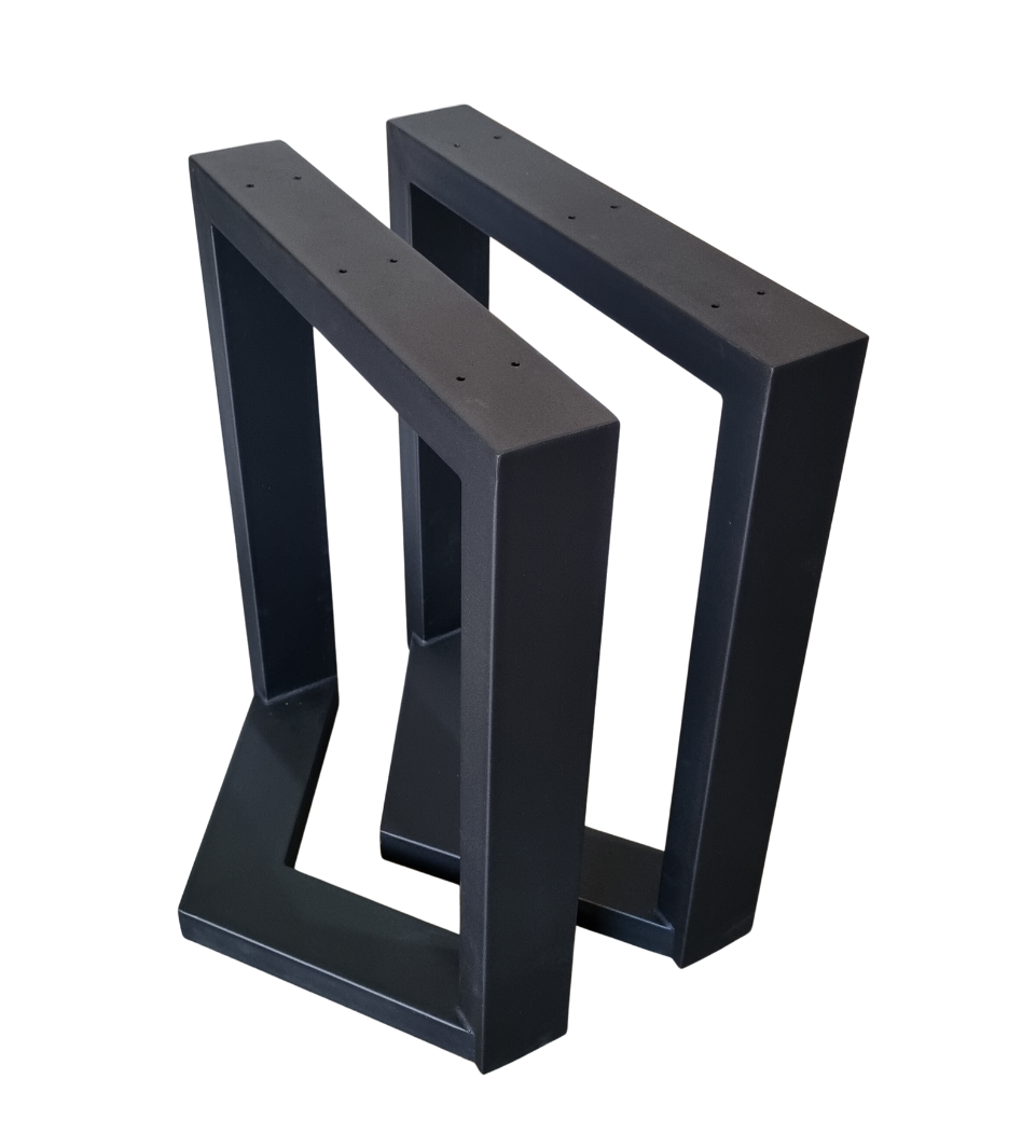 Angled Steel Table Legs 730x600mm - Rectangular Tubing