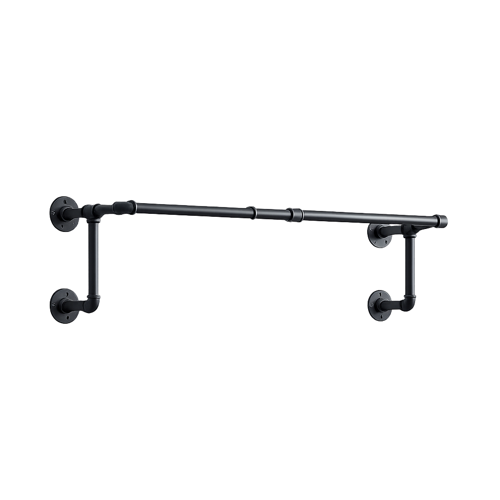 Forgerail Heavy-Duty Wall-Mounted Clothing Rail | Industrial Steel Garment Rod | 1m, 1.5m & 2m