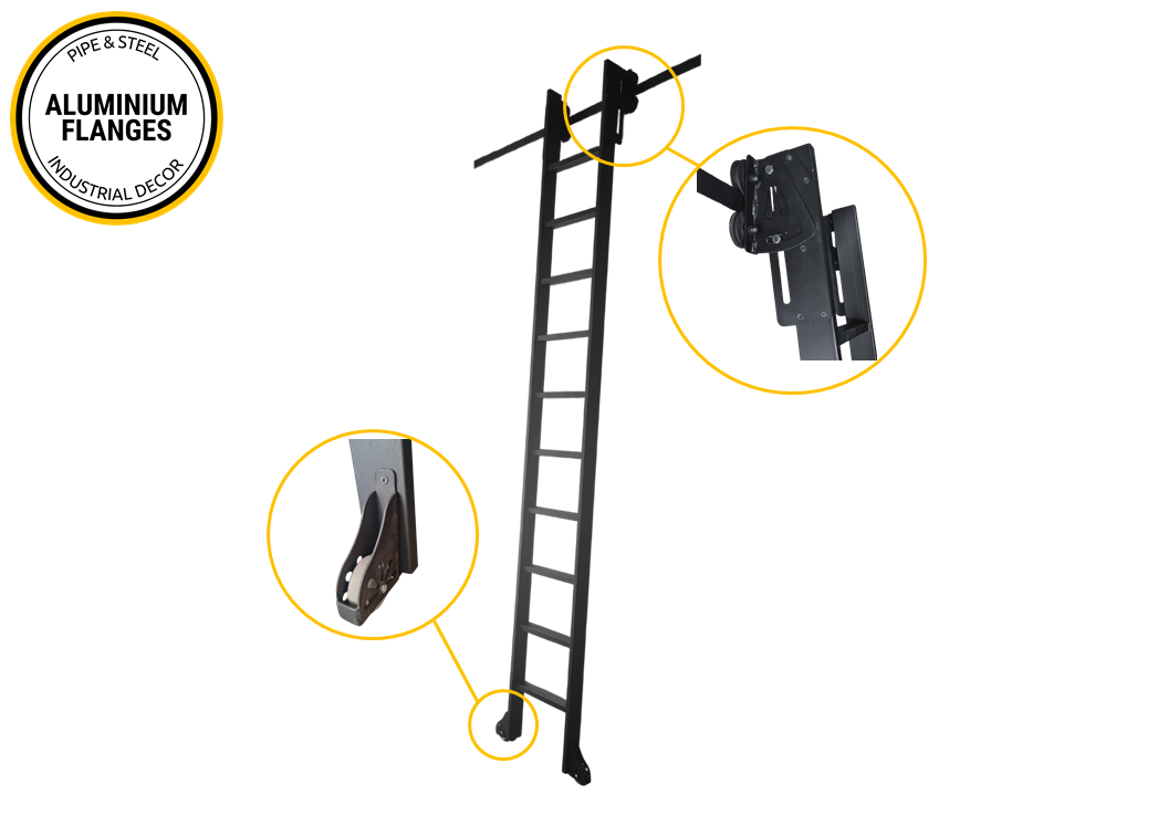 Step Ladder Guide Brackets Library Steel Ladder for 120mm or 70mm Sliding Bracket Kit – Aluminium ...