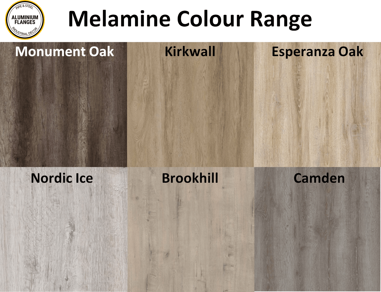 Single Study/Shelving Industrial Pipe Kit with Melawood 1200mm