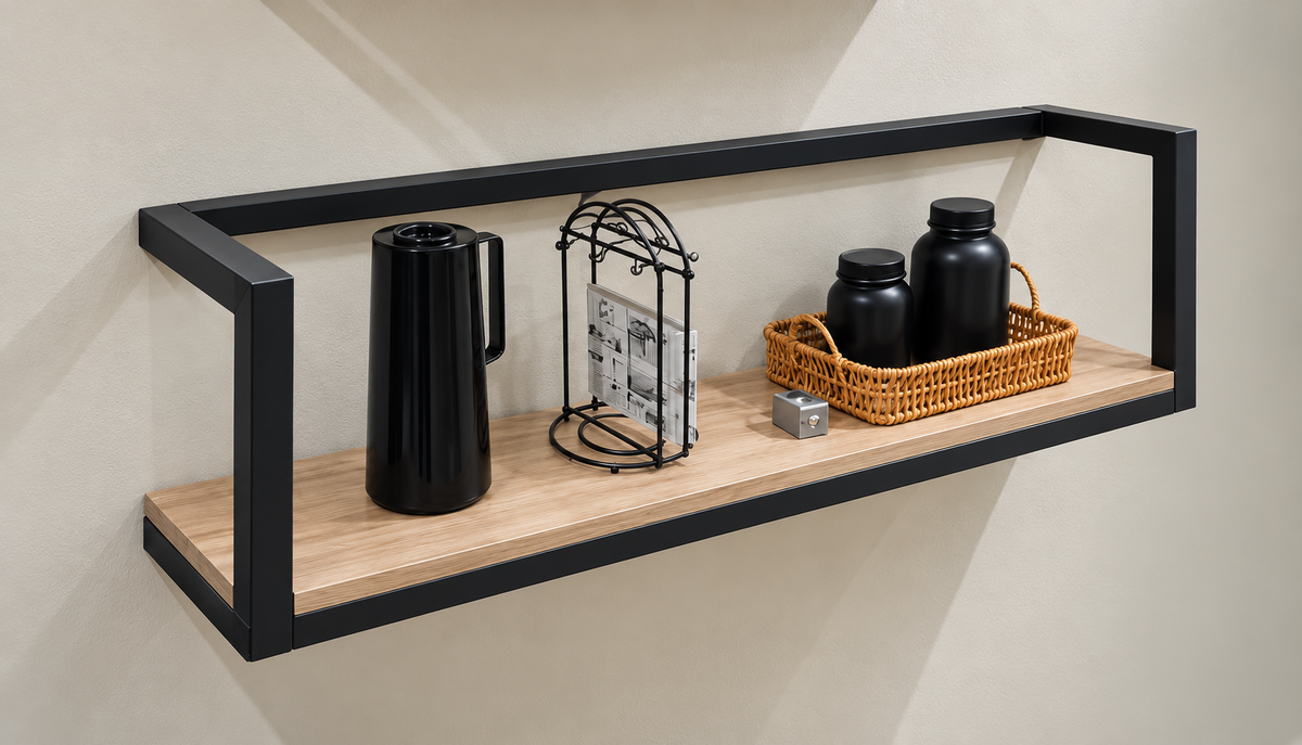Industrial Floating Wall Display Shelf - 1200mm