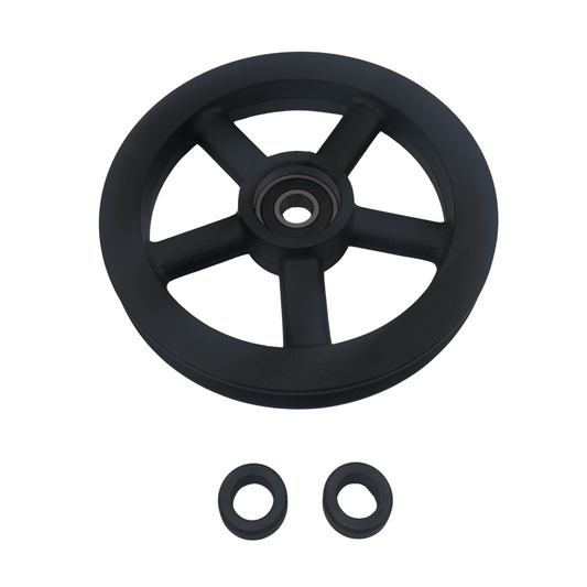 Premium 120mm Diameter Aluminium Black Spoke Wheel/Pulley with Bearing and Bushes