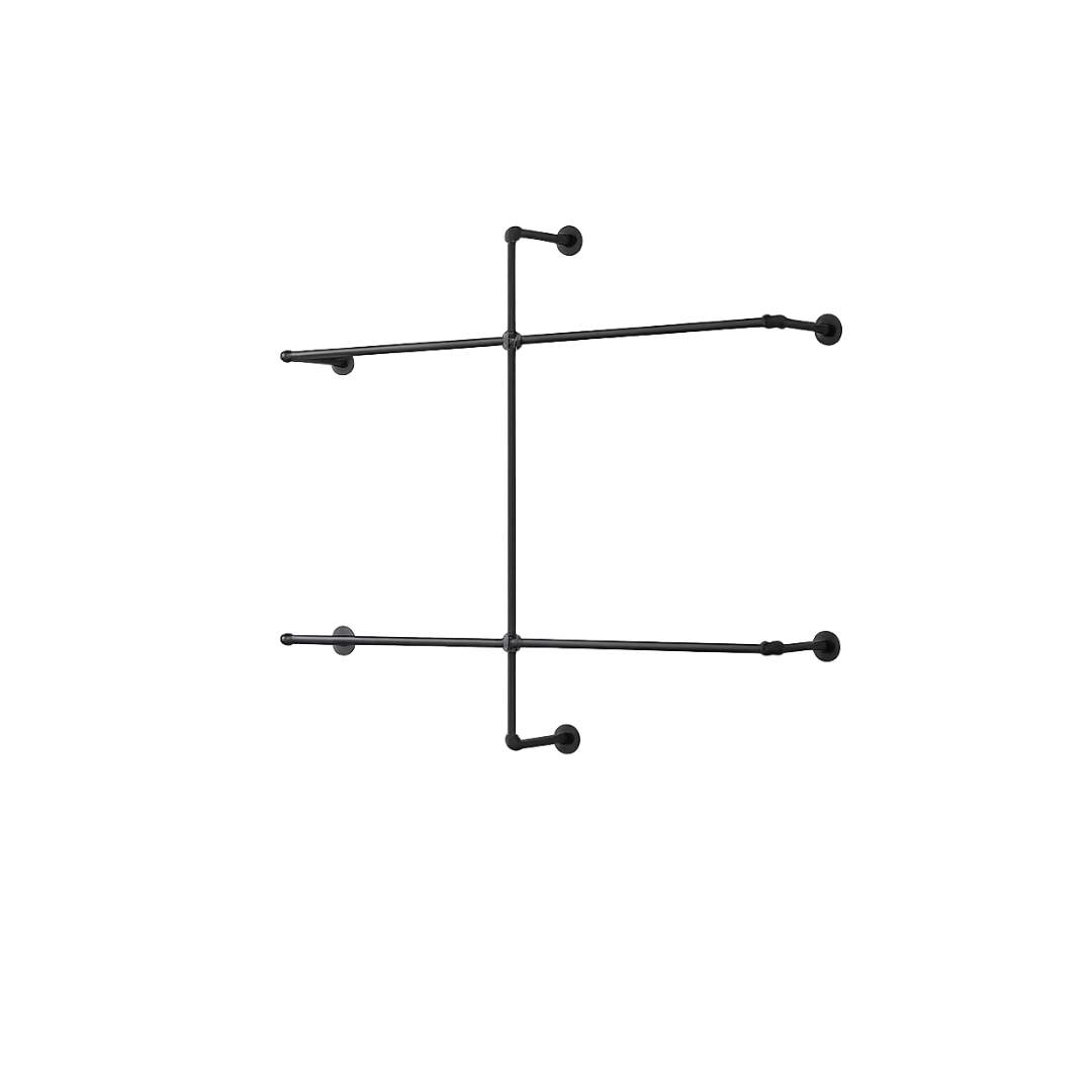 SpiderRail Heavy-Duty Wall-Mounted Clothing Rail | Industrial Steel Garment Rod | 2m x 1.6m