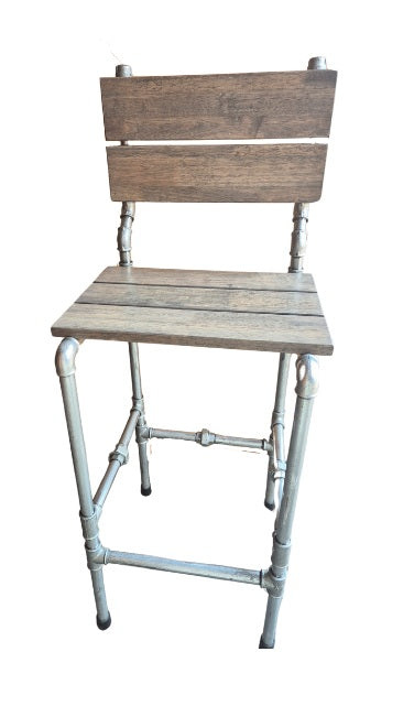 Bar pipe stool with backrest