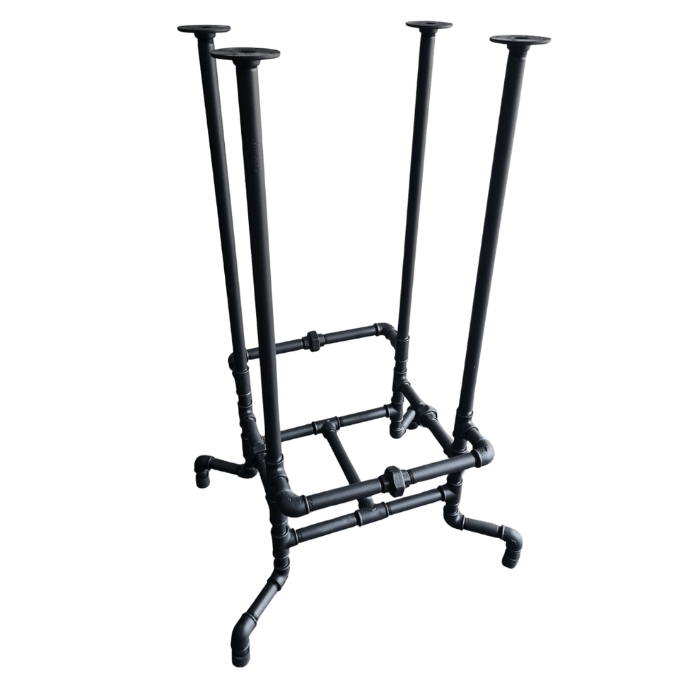 Bar Pipe Table with foot rail - Aluminium Flanges-Pipe Furniture One ...