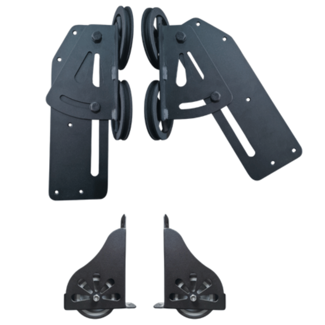 DIY Library or Sliding Ladder 120mm Vintage Look Wheel Kit With Brake - Stow upright