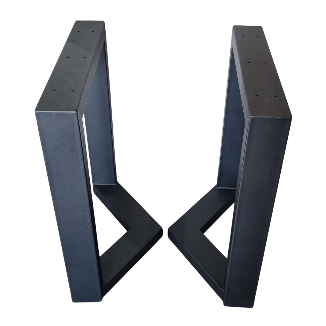 Rectangular Table Leg Support UrbanForge Angled Steel Table Legs 730x600mm - Rectangular Tubing ...