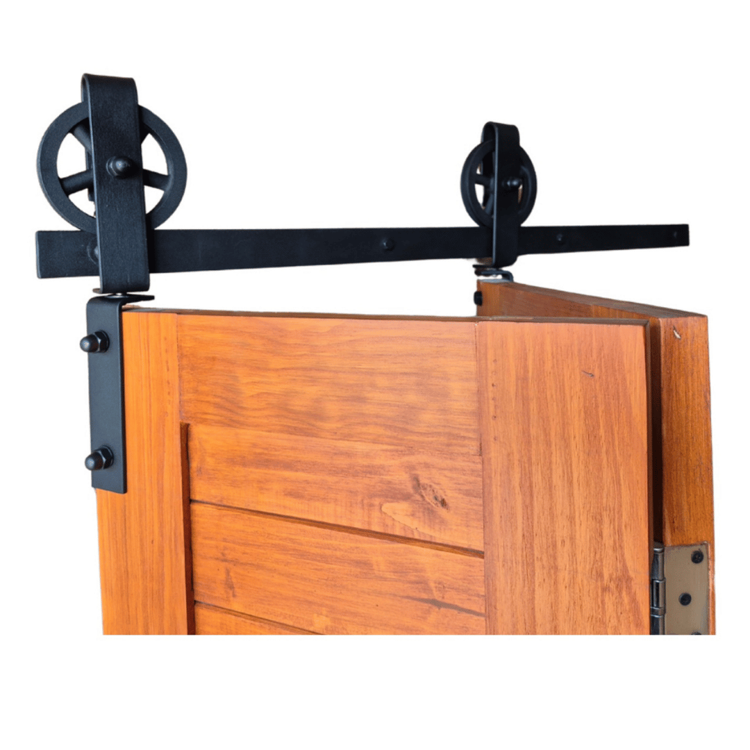 Premium Bi-Fold Barn Door Sliding Hardware - 120mm Aluminium Wheel (no door incl)