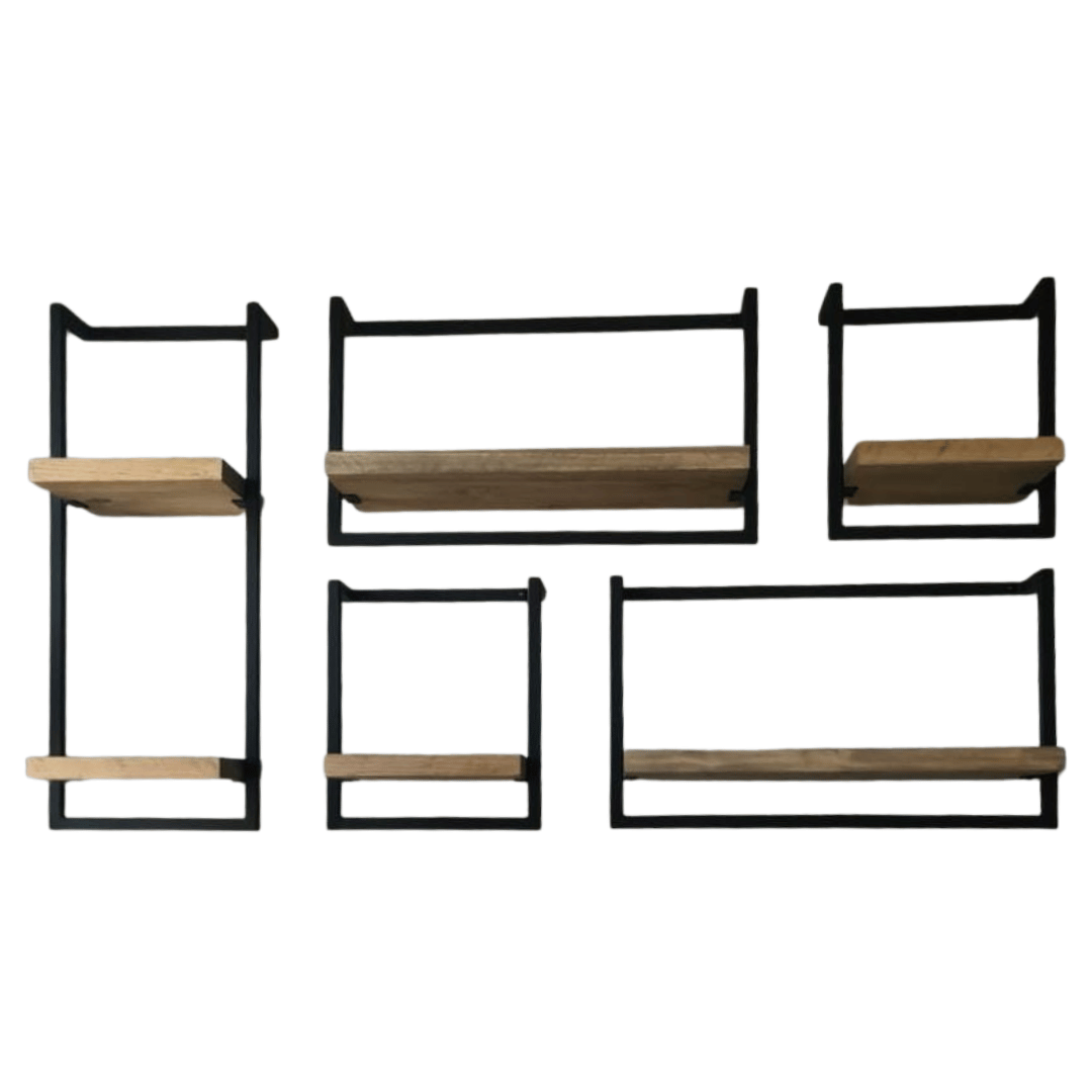 Industrial 5-shelf wall set