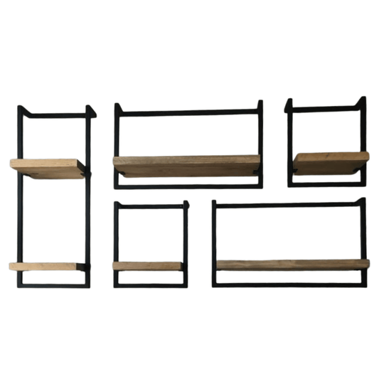Industrial 5-shelf wall set