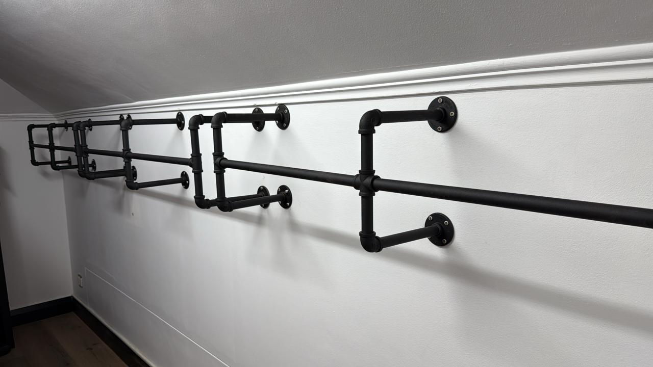 Heavy duty wall mounted clothing rail - 2000mm