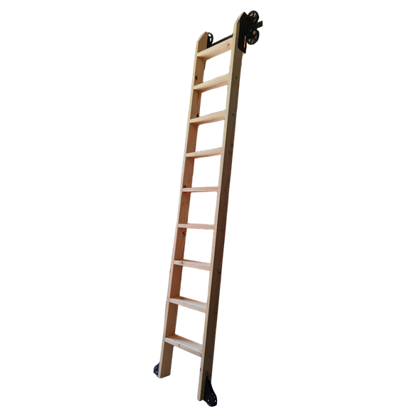 Wooden Library Ladder for 120mm or 70mm Sliding Bracket Kit