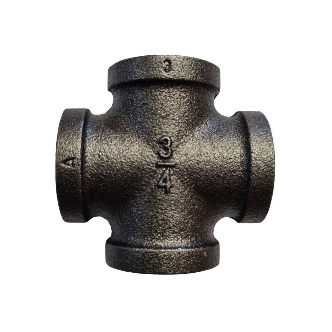Cross Fitting Black/Uncoated - 20mm