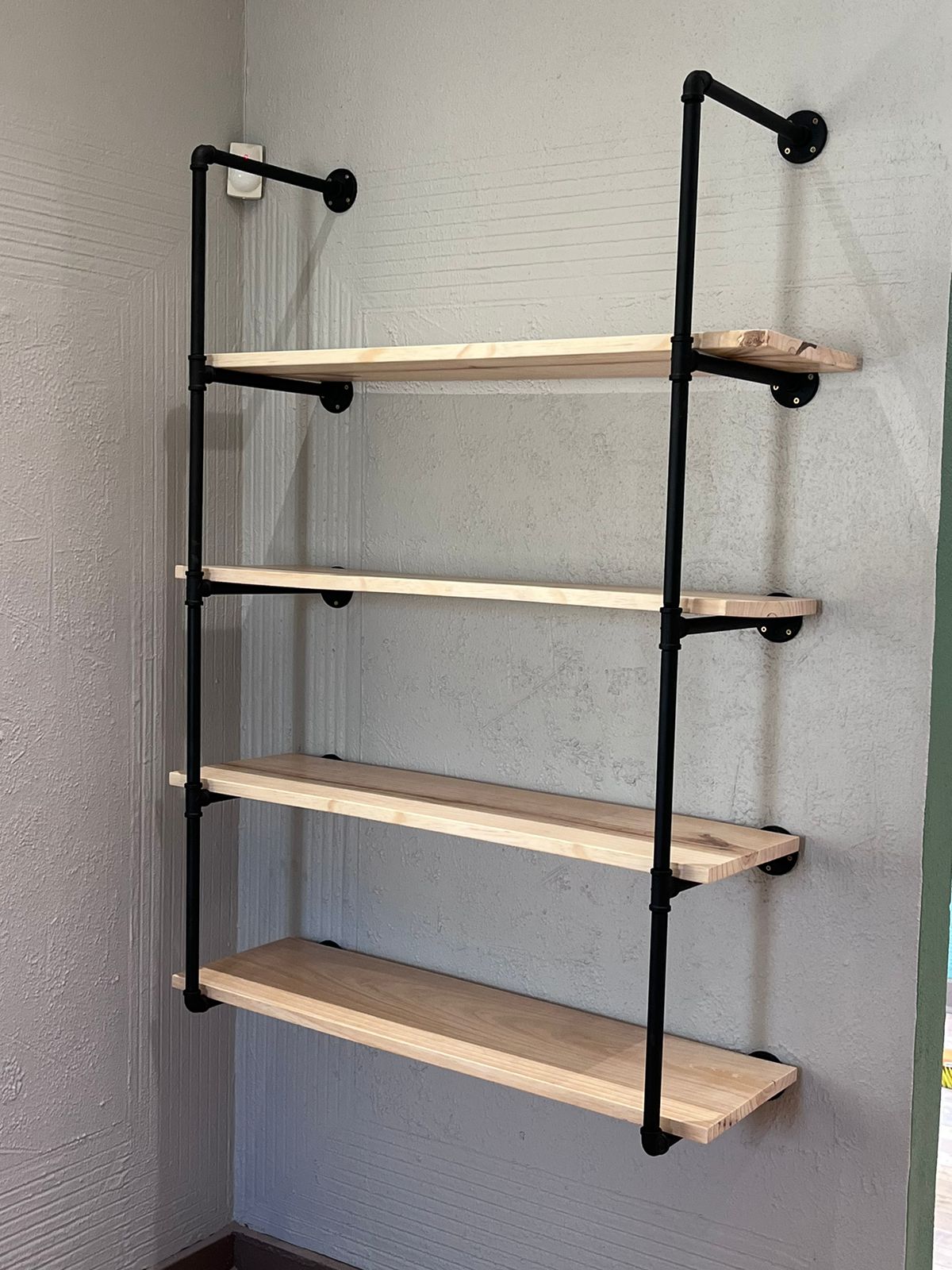 E-Shape 25mm Pipe Frame Shelf kit - for 220mm wide plank (choose qty frames & colour)