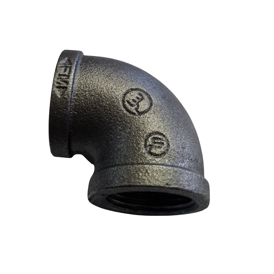 Elbow 90 Degree Fitting Black/Uncoated - 15mm