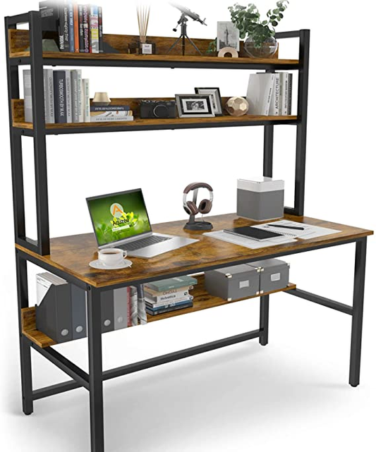 32mm Square Tube Home Office Desk with Shelving