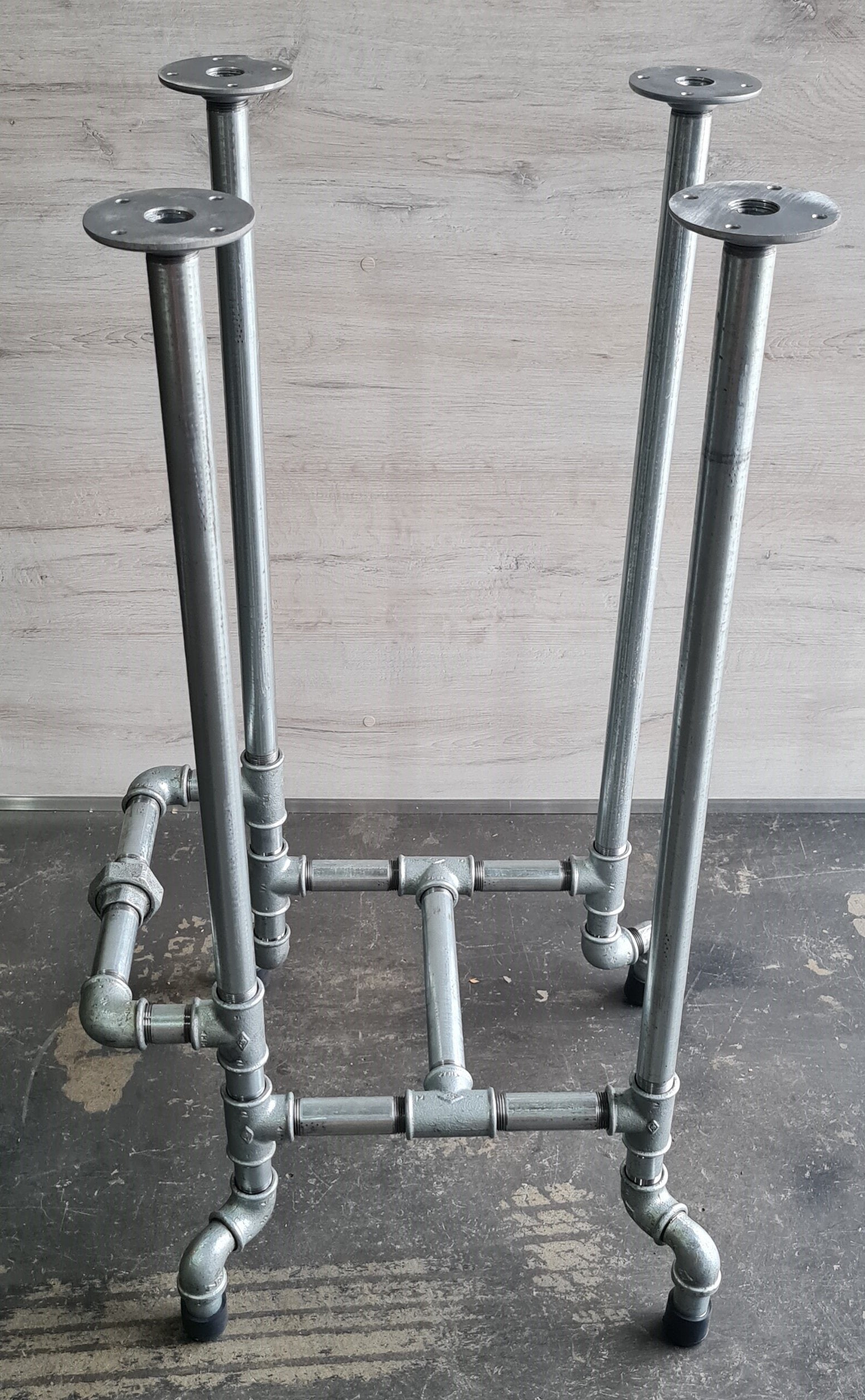 Pipe Rack Stool Bar Pipe Stool with foot rail – Aluminium Flanges-Pipe Furniture One ...