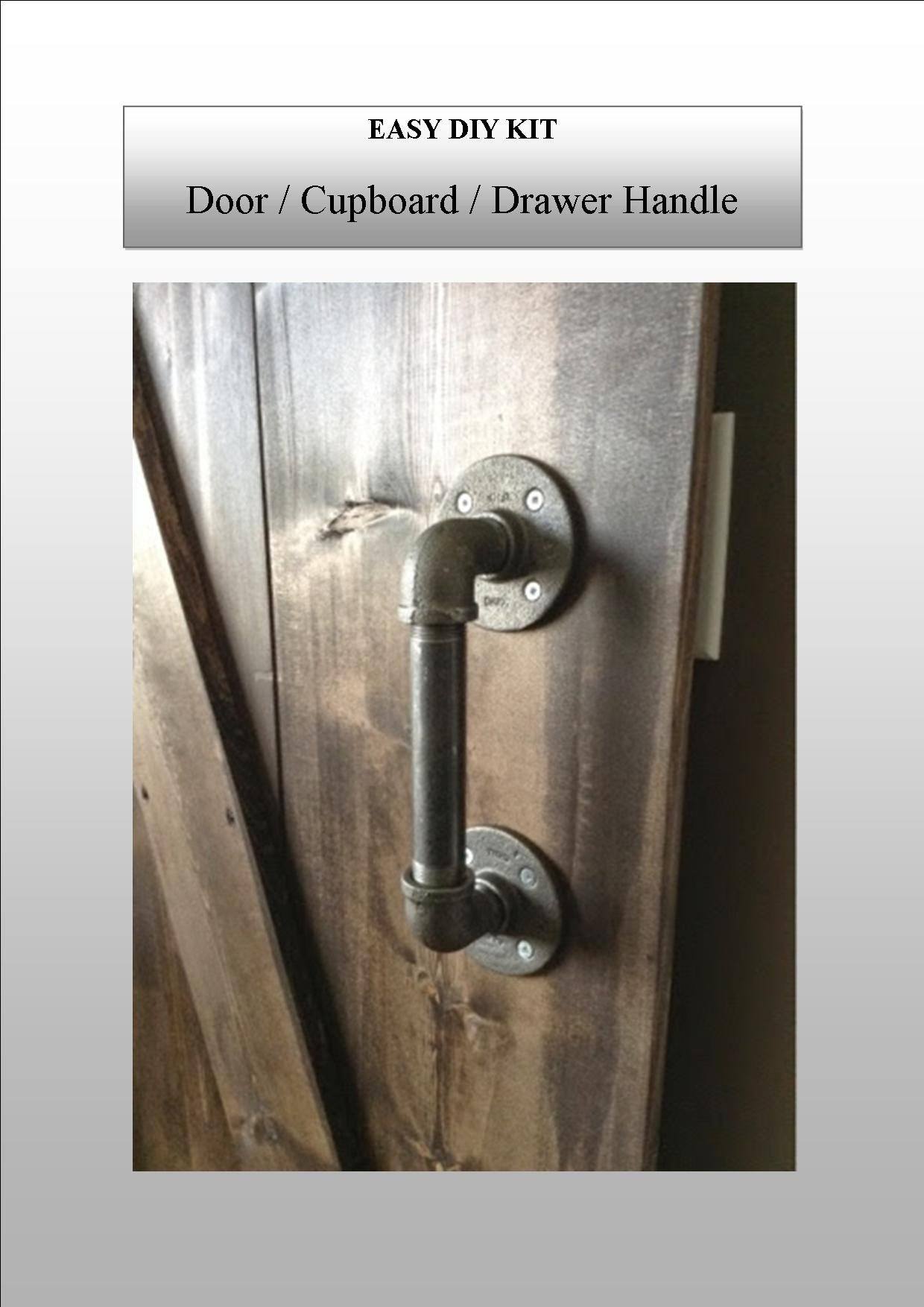 DIY Industrial Door / Drawer / Cupboard Handle Kit - Aluminium Flanges