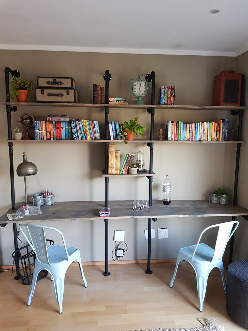 Large Work/Learning Station Kit 2600mm Aluminium FlangesPipe Furniture One Stop Shop